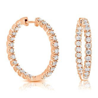 Vir Jewels 5 cttw Lab Grown Diamond Hoops Earrings in Sterling Silver With For Women