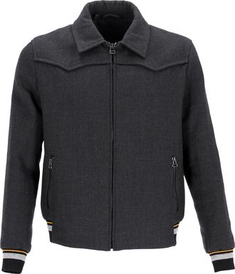 Lanvin Pre-owned Mens Zipped Bomber Jacket in Grey Wool - Size IT 50 (Mens)