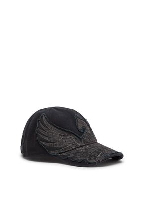 Diesel Baseball cap with Phoenix embroidery - Caps - Man - Black