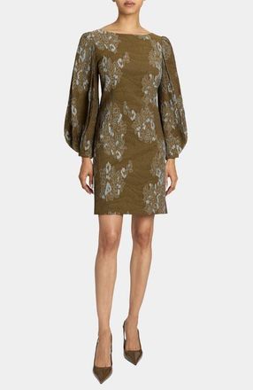 Santorelli Arana Shift Bishop Sleeve Dress in Sahara at Nordstrom, Size 16