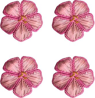 Coro Cora Hibiscus 3D Napkin Ring - Set of 4 in Pink at Nordstrom