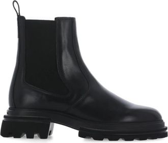 Hogan Zwarte Leren Chelsea Laarzen met Verhoogde Zool - Dames - Chelseaboots - Zwart - 36 EU - Schoenen