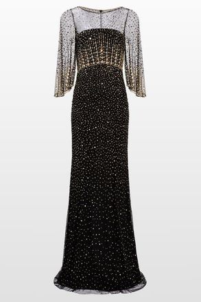 Jenny Packham Kiya Maxi Dress in Liquorice at Nordstrom, Size 14 Uk