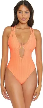 BECCA by Rebecca Virtue BECCA by Rebecca Virtue Line in The Sand Swimsuit Womens Orange GBO2198