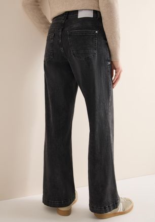 Cecil Weite Jeans CECIL, Damen, Gr. 34, L&auml;nge 30, dunkelgrau washed, Denim/Jeans, Obermaterial: 81% Baumwolle, 17% Polyester, 2% Elasthan, unifarben, loose 