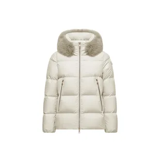 Moncler Moncler Laichefur Shearling-trimmed Short Down Jacket, Women, White, Size: 00