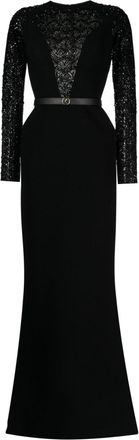 Saiid Kobeisy bead embellishment long dress - women - Polyester - 40 - Black