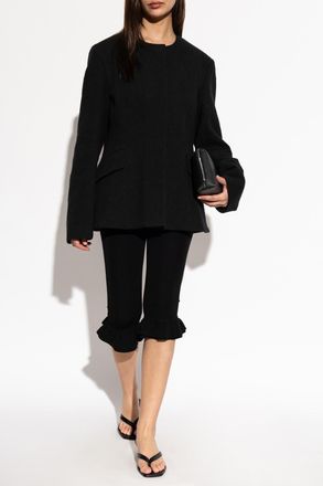 Toteme Blazer With A Decoratively Embossed Pattern, Womens, Black