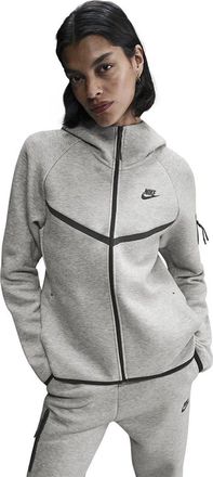 Nike Womens Tech Solid Patterned Hooded Neck Jacket in Grey/Black - Size 10 UK