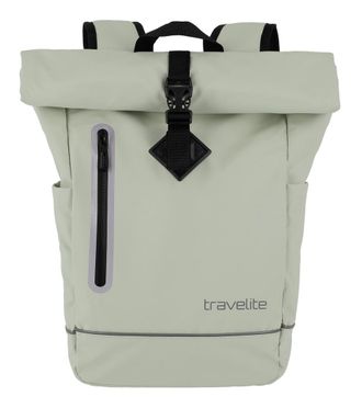 Travelite Freizeitrucksack TRAVELITE BASICS Roll-Up Rucksack Plane, Damen, Gr. B/H/T: 26cm x 60cm x 15cm, gr&uuml;n (hellgr&uuml;n), Polyester, unifarben, Rucks&auml;cke Freiz