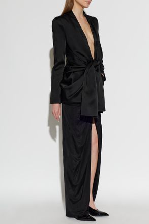 Balmain Tie-waist Jacket, Womens, Black