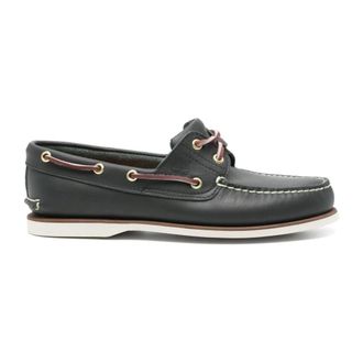 Timberland Schoenen, Heren, Blauw, 40 EU, Leer, Klassieke 2-Eye Bootschoen