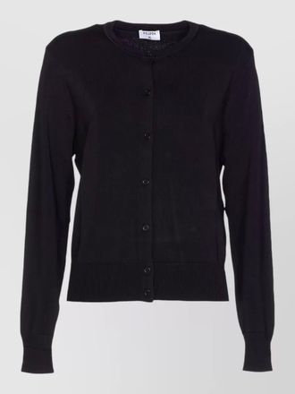 Filippa K crewneck long sleeve glossy knit cardigan