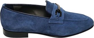 Pollini Suede Moccasins - Heren - Loafers - Blauw - 43 EU - Su&egrave;de - Schoenen