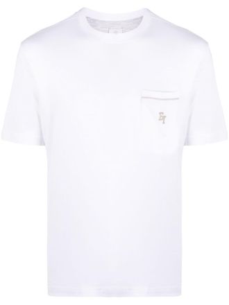 Eleventy T-shirt con ricamo - Bianco