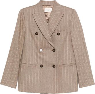 Incotex Blazer met krijtstreep - Beige