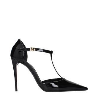 Dolce & Gabbana Black Leather High Heel Womens Pumps