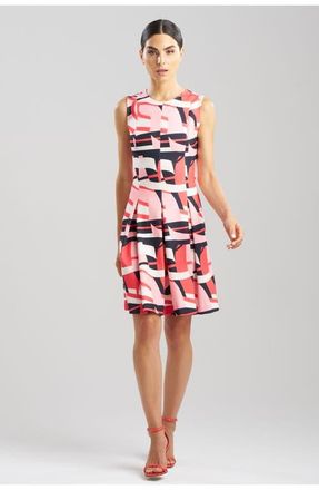 Natori ABSTRACT LINES Sleeveless Pleated Dress in Cayenne at Nordstrom, Size 16