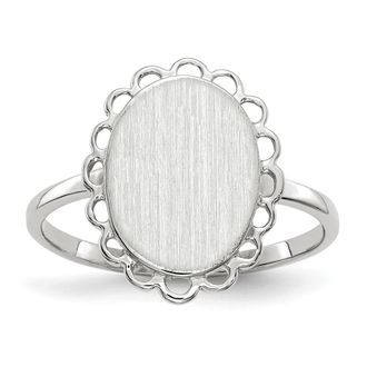 Diamond2Deal 14k White Gold Open Back Signet Ring