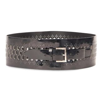 Alberta Ferretti Belt with Glossy Finish and Buckle - female - Alberta Ferretti - Belts - Black - S - Accessories