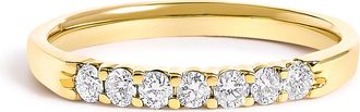 House of Brilliance 14K Gold 1/10 Cttw Diamond 7 Stone Band Ring