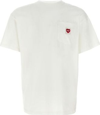 Carhartt Work in Progress White Round Neck Logo Patch T-Shirt