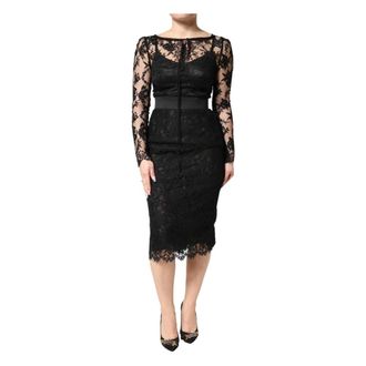 Dolce & Gabbana Dames, Jurken, Zwart, Maat: XS Katoen