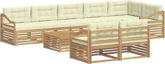 vidaXL Conjunto De Sof&aacute;s De Exterior 9 Uds. Blanco Y Crema Vidaxl