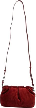 Christian Louboutin Borsa a Spalla in Camoscio Arricciato - - Bags - Donna - Rosso - ONE SIZE