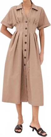 Kika Vargas Letitia Midi Dress In Camel