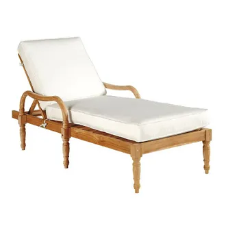 Ballard Designs Ceylon Teak Chaise Lounge with 1 Cushion - Ballard Designs