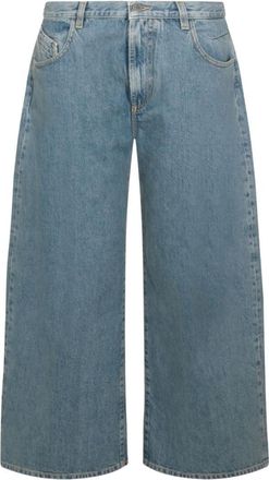 The Attico Light Blue Wide Leg Cropped Jeans