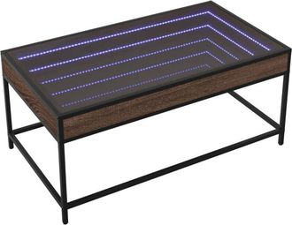 vidaXL Coffee Table with Infinity led Brown Oak 90x50x41 cm Vidaxl