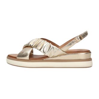 Inuovo Inuovo, Schoenen, Dames, Geel, 41 EU, Leer, Gouden Leren Sandalen Stijlvol Model