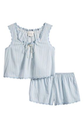 Reformation Hazel Short Pajamas in Calamari Stripe at Nordstrom, Size X-Small