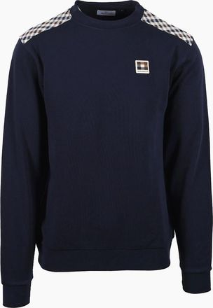 Aquascutum Mens AQUASCUTUM LAMINA CREWNECK SWEATSHIRT NAVY - Size: 38