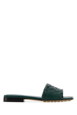 Bottega Veneta Green Leather Sandals