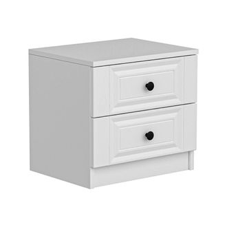 Dmora Dmora - Mesa De Noche Leonis, C&oacute;moda Baja, Mesilla De Noche, Estante De La Cama, 72x42 H77 Cm, Blanco
