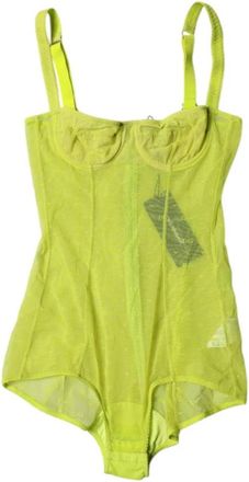 Dolce & Gabbana Tulle Balconette Bodysuit - Dames - Bodies - Groen - S - Nylon - Tops