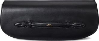 Polo Ralph Lauren Bellport leren gewelfde clutch - Zwart