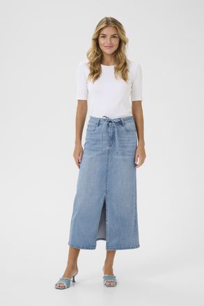 Kaffe Denim rok A-shape Light Blue Denim