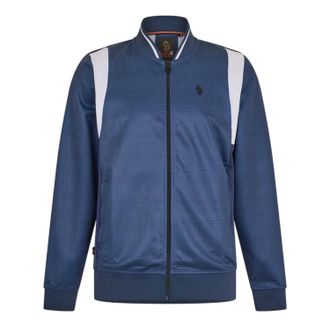 Luke Heren-sweatshirt met kraag en logo (Marine, Wit)