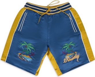 Rhude BLUE PALM EAGLES SOUVENIER SHORTS