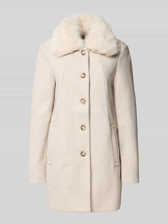 Vero Moda Regular Fit Mantel mit Kunstpelz-Kragen Modell AUTUMN in Offwhite, Gr&ouml;&szlig;e L