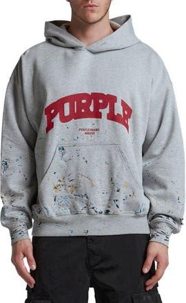 Purple Heavyweight Fleece Cotton Graphic Hoodie in Heather at Nordstrom Rack, Size Xx-Large