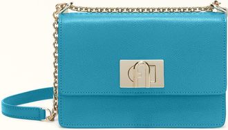 Furla 1927 Borsa A Tracolla Mini Turchese A Blu Pelle Stampata Donna