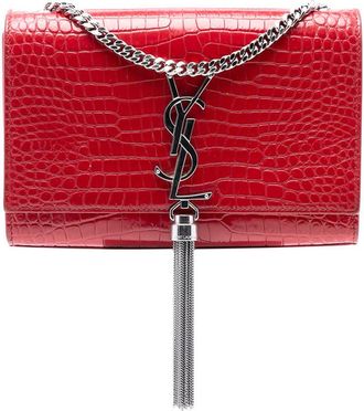 Saint Laurent Pre-owned Saint Laurent Small Embossed Leather Kate Tassel Crossbody TCT474366A.0119