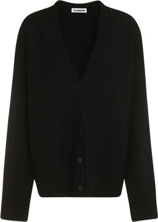 Jil Sander Zwarte Wollen Vest Trui - Dames - Vesten - Zwart - L - Wol - Truien & Vesten
