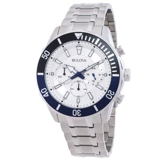 Bulova Chronograph Quartz Silver Dial Mens Watch 98A257