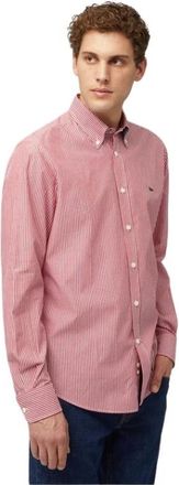 Harmont & Blaine Overhemd Mini Stokjes - Heren - Casual Overhemden - Rood - L - Katoen - Overhemden